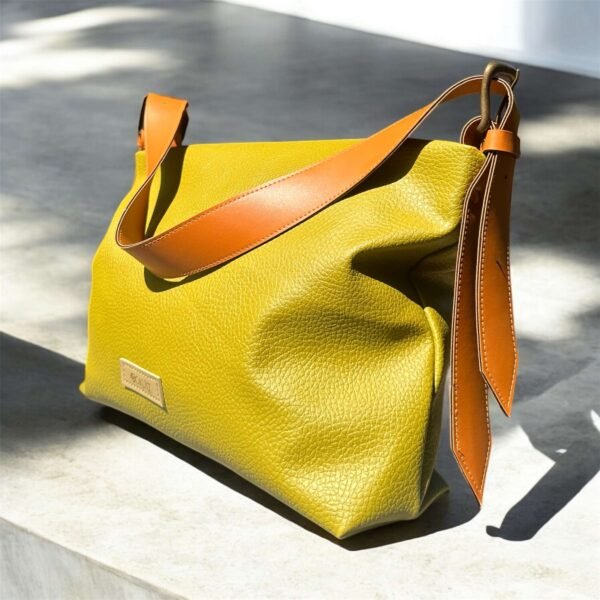 Olive Green Brown Belted Bag